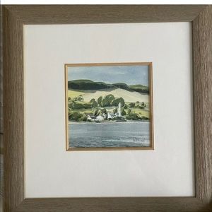 Brian Petrie original Watercolor Scotland lighthouse framed painting landscape